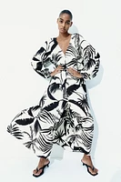 Tie-belt Crêpe Dress