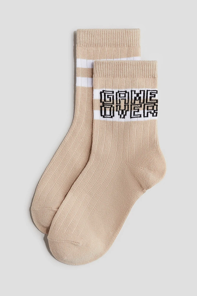 Lot de 5 paires chaussettes côtelées