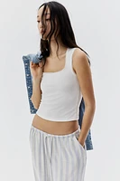 Picot-Trimmed Sleeveless Top
