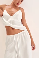 Linen-Blend Drawstring Pants