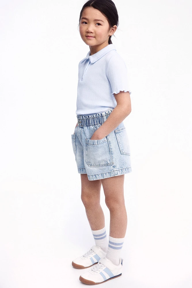Short Coupe Flottante en denim