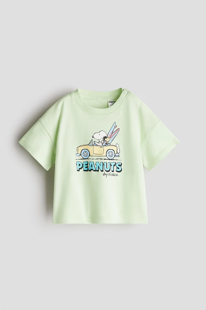 Cotton T-Shirt with Printed Motif
