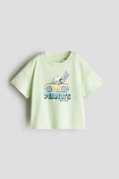 Cotton T-Shirt with Printed Motif