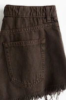 Frayed-Edge Denim Shorts