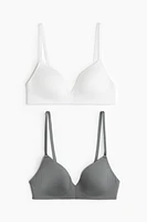 2-pack Padded Soft-cup Cotton Bras