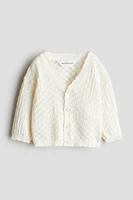 Pointelle-Knit Cotton Cardigan