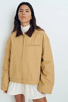 Jacket with Corduroy Collar