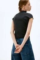 Ribbed Mock Turtleneck Top