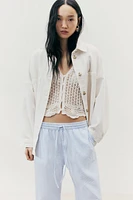 Pantalon en crépon avec cordon de serrage