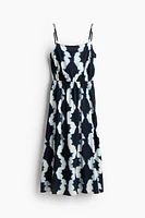 Viscose Dress with Narrow Shoulder Straps