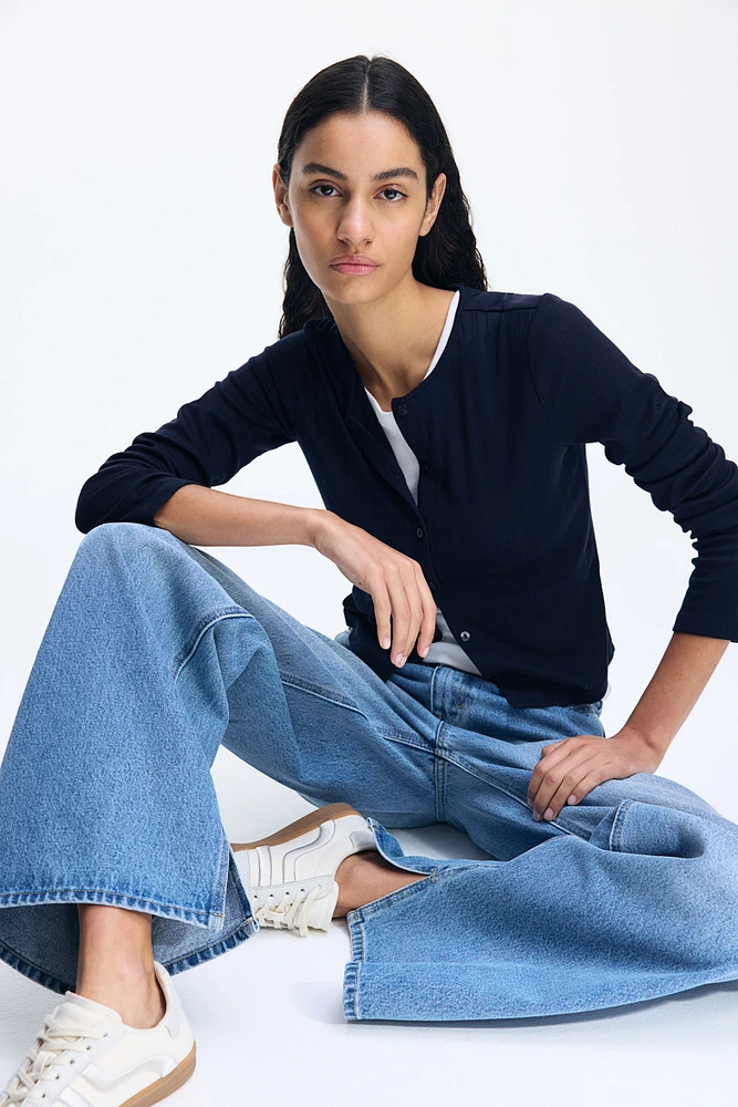 Pointelle Jersey Cardigan