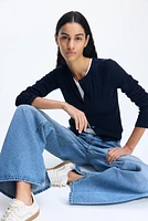 Pointelle Jersey Cardigan