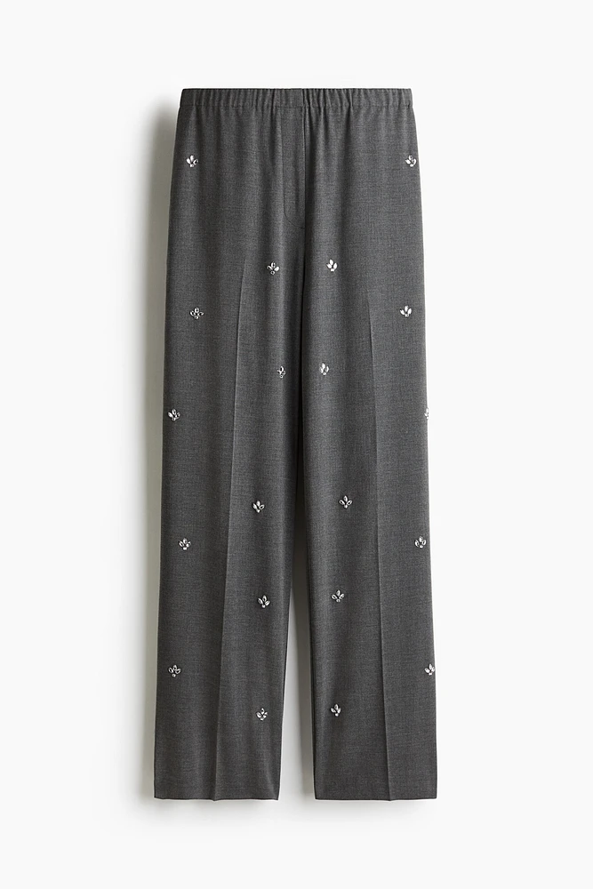 Rhinestone-Embellished Pants