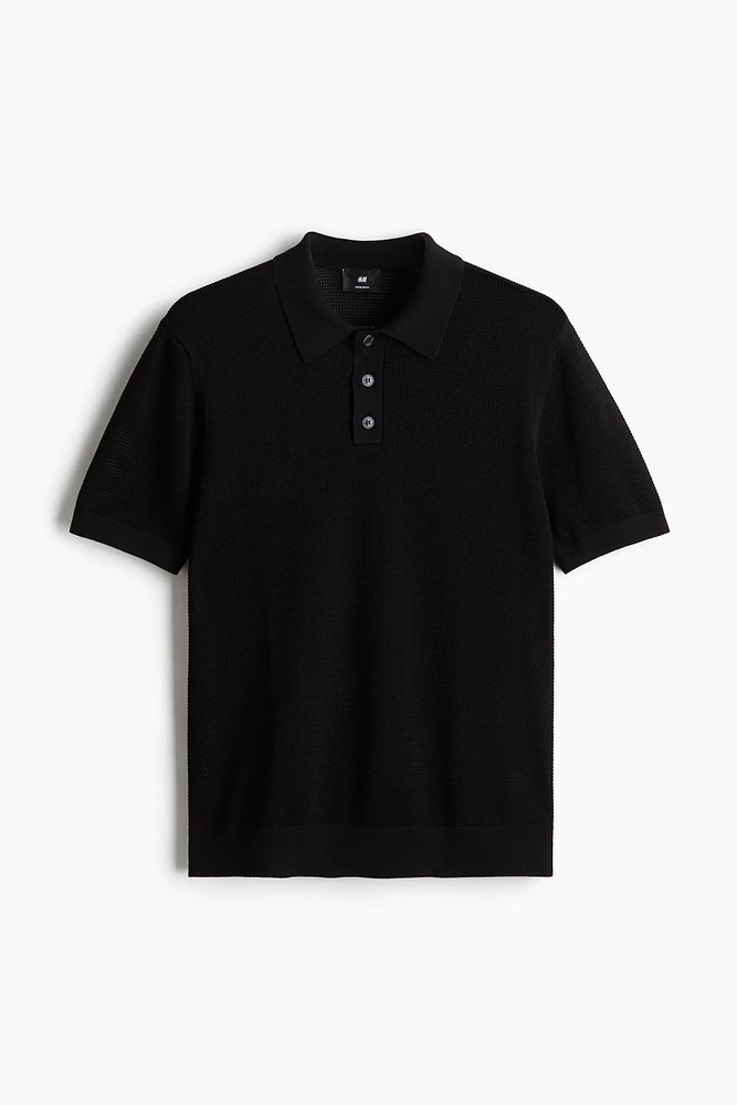 Polo classique en tricot ajouré