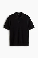 Regular-Fit Hole-Knit Polo Shirt