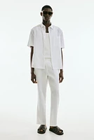 Regular-Fit Short-Sleeved Linen-Blend Shirt