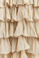 Flounced Rib-Knit Dress