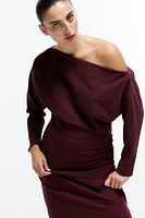 Draped One-Shoulder Dress