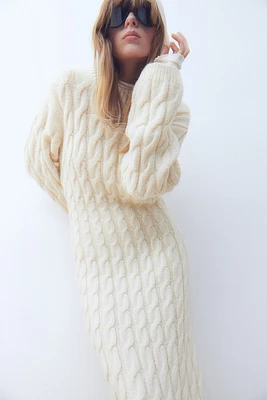 Cable-knit Midi Dress