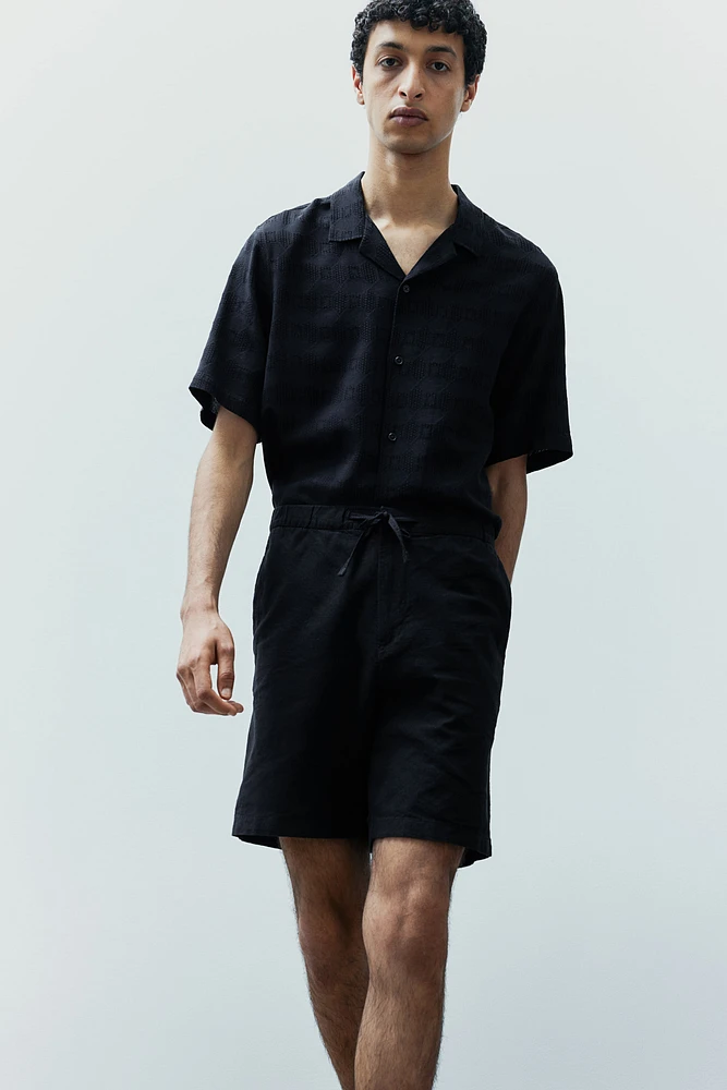 Regular Fit Linen-blend Shorts