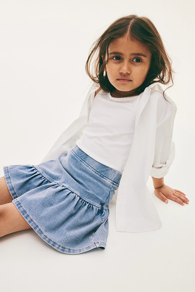 Flounced Denim-look Skirt