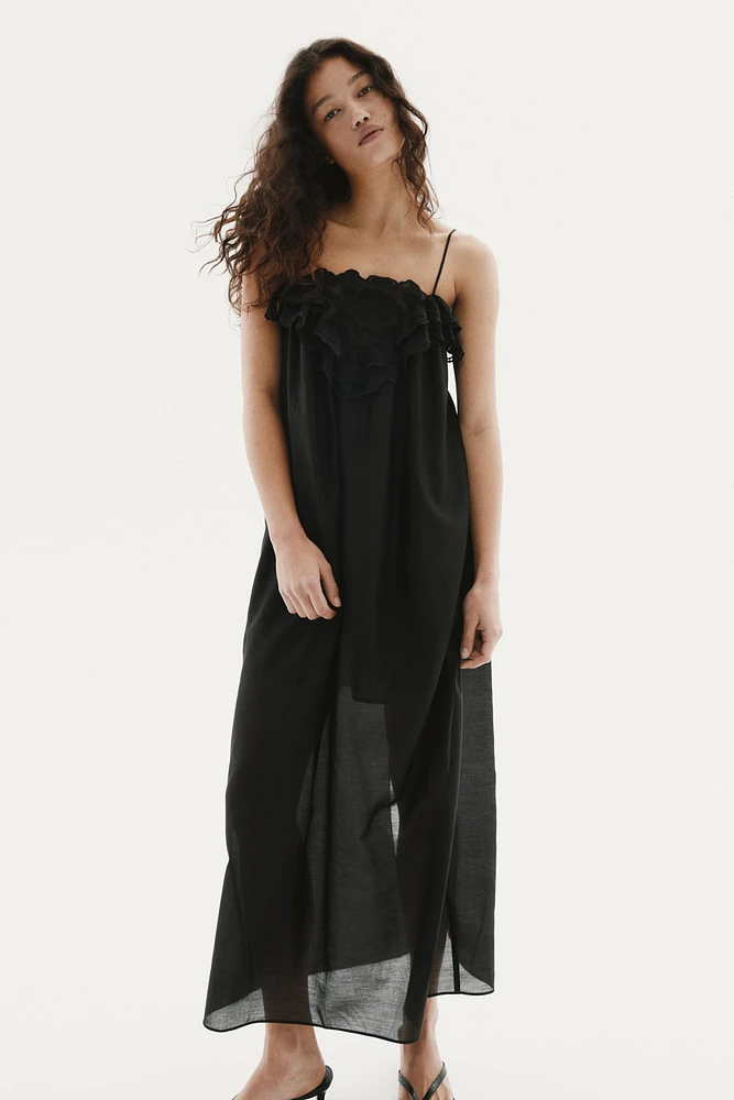 Lace-Trimmed Slip Dress