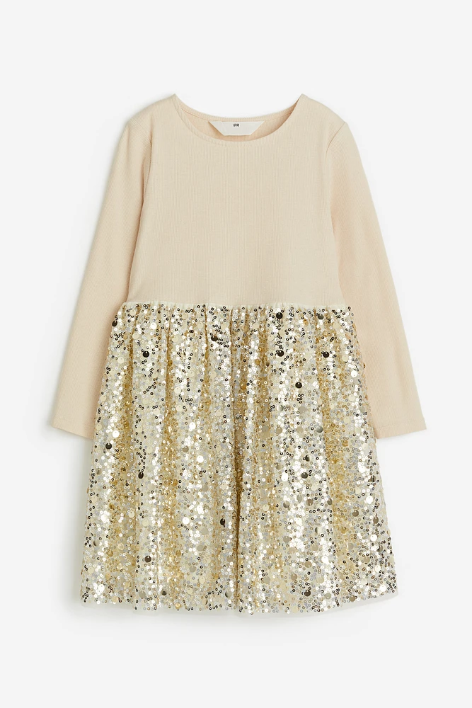 Sequined Jersey Dress