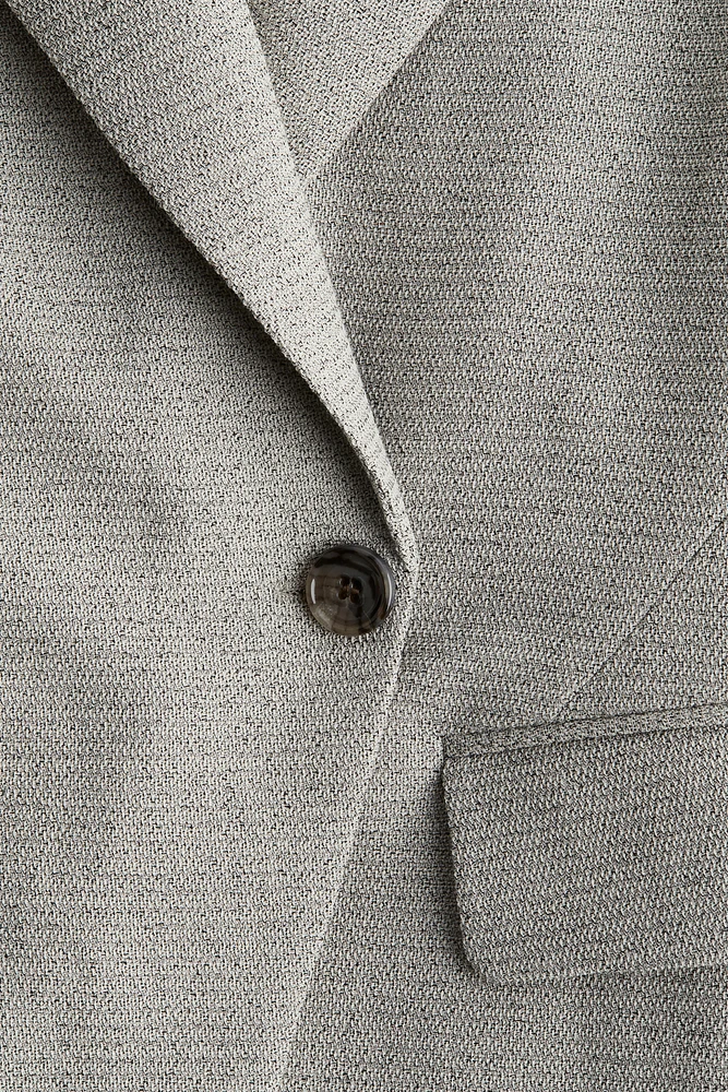 Wool-Blend Wide-Shoulder Blazer