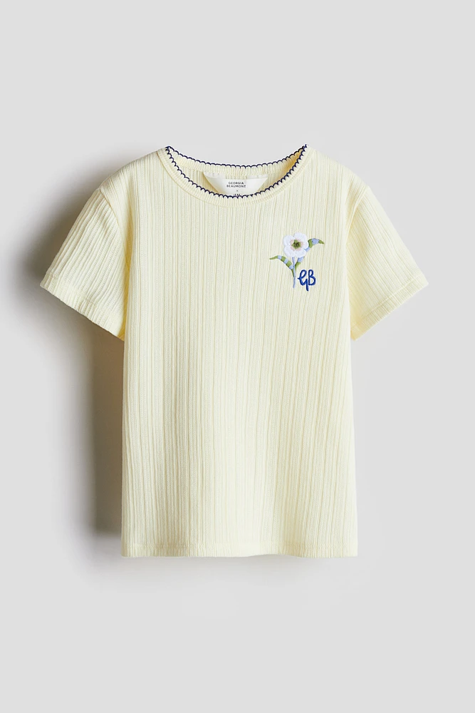 Pointelle Jersey Top