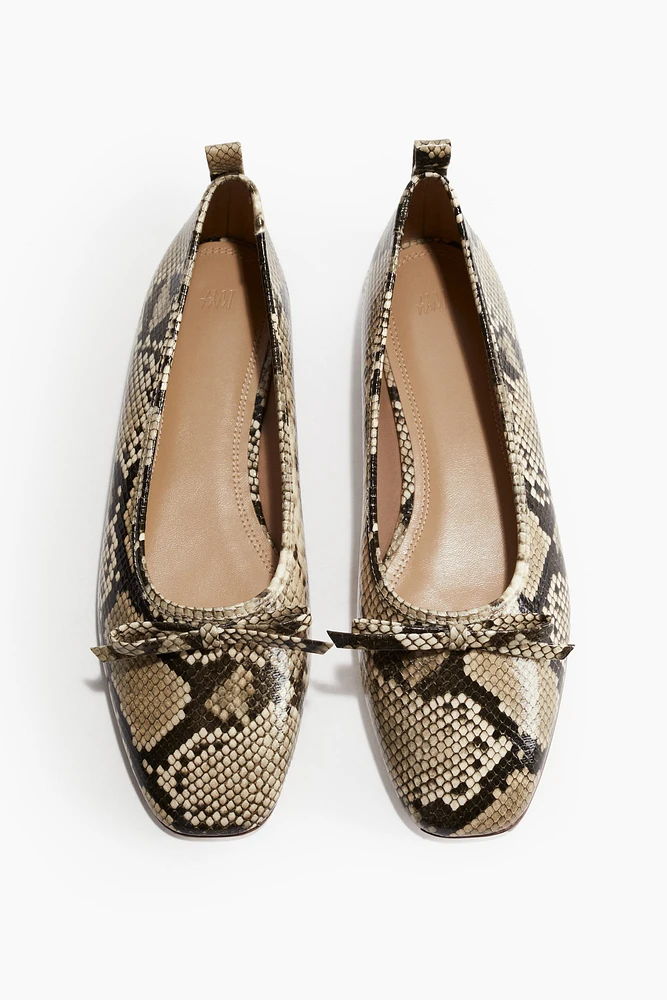 Bow-Detail Ballet Flats