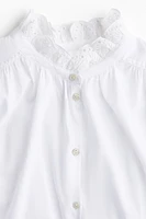 Blouse with Eyelet Embroidery