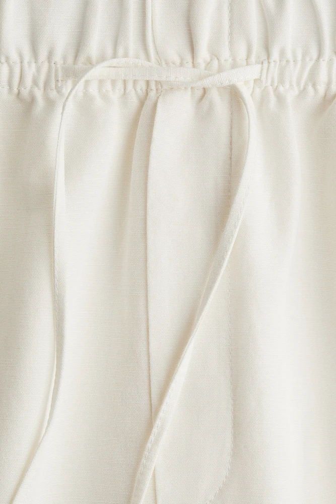 Linen-Blend Drawstring Pants