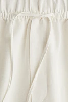 Linen-Blend Drawstring Pants