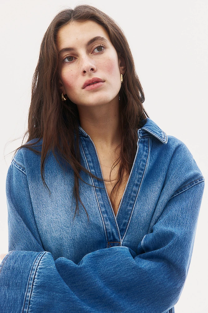 Denim Pullover Shirt