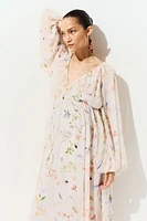 Robe maxi MAMA à manches ballon