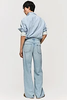 Jean droit taille basse ample