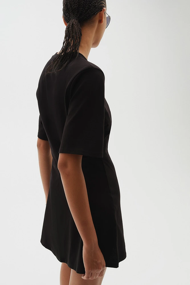 Shoulder-pad T-shirt Dress