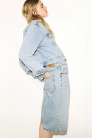 Short en denim haut du genou