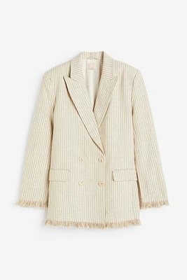 Double-breasted Linen-blend Jacket