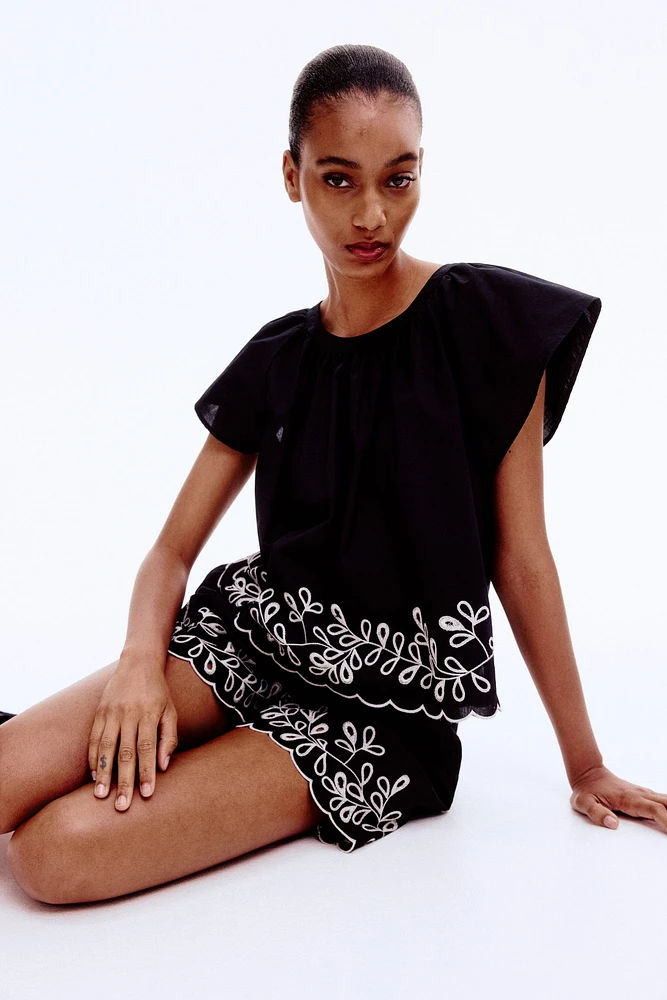 Embroidered Cotton Blouse