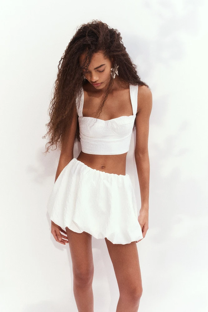 Bubble-Hem Mini Skirt