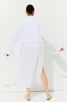 MAMA Linen-Blend Shirt Dress