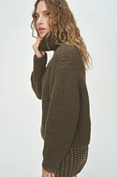 Rib-Knit Cardigan with Zipper