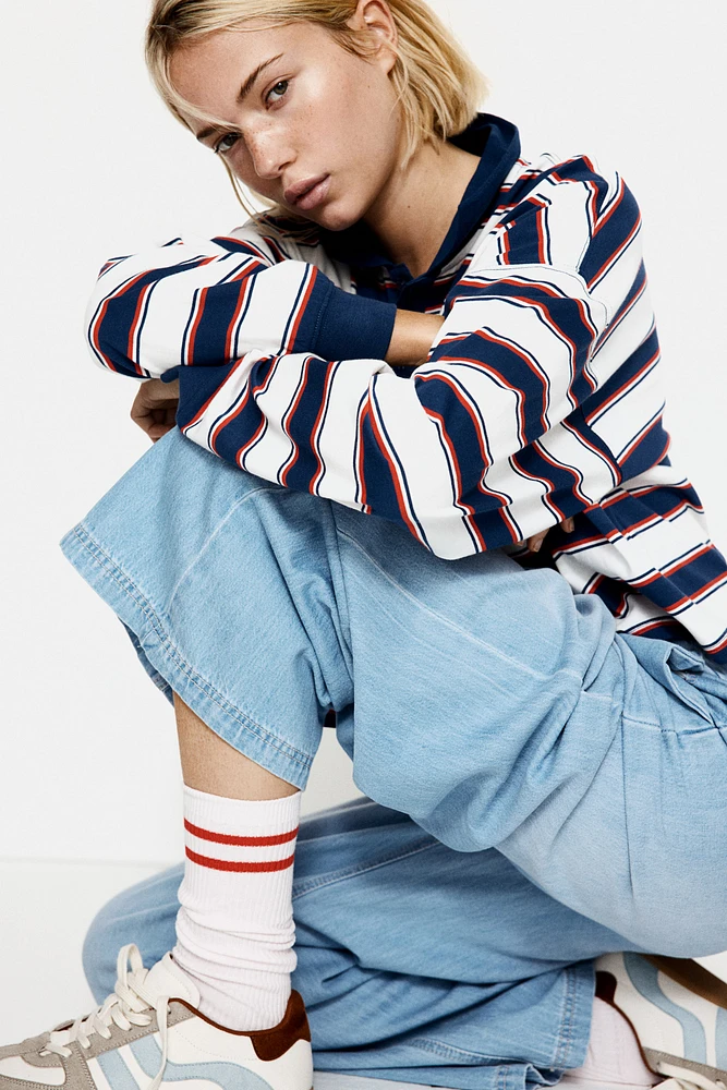 Pantalon en denim avec cordon de serrage