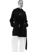 Tie-Belt Felted Coat