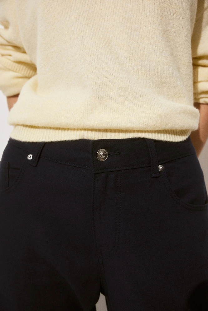 Wide-Leg Linen-Blend Pants