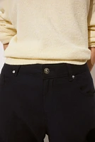 Wide-Leg Linen-Blend Pants