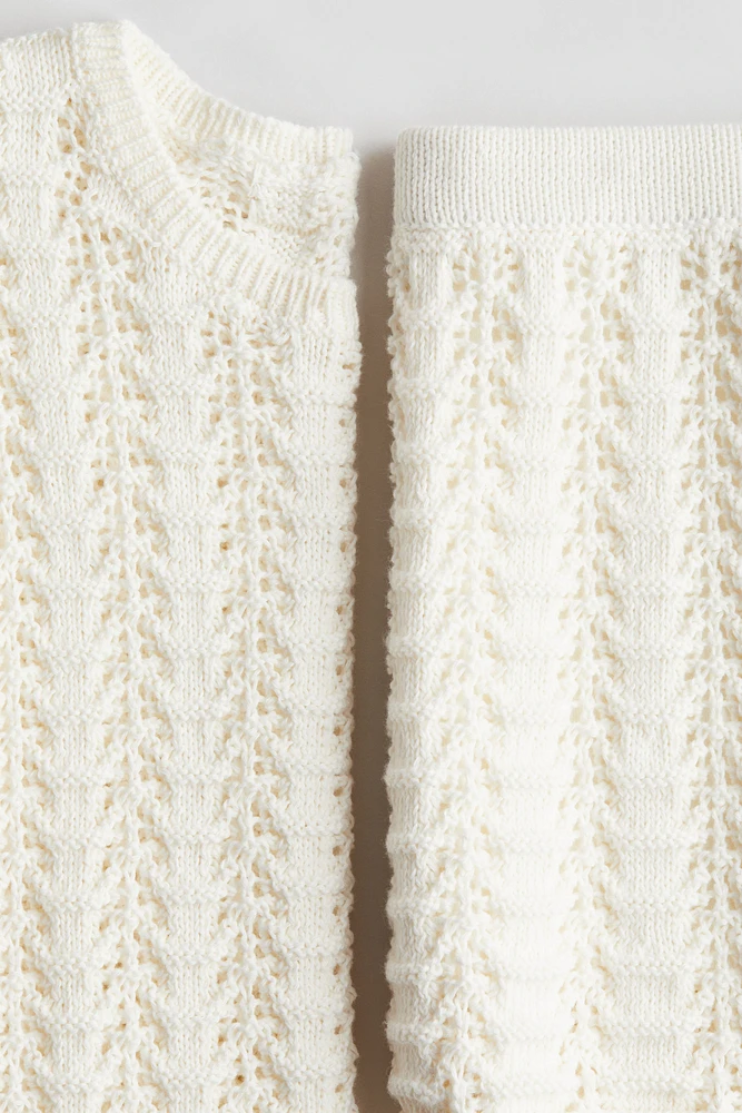 Ensemble 2 pièces en tricot pointelle