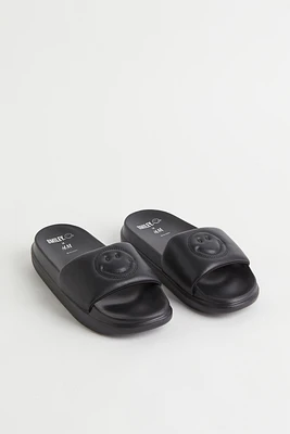 Embroidered-motif Slides