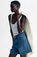 Short taille haute en denim